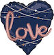 Balloon Foil Jumbo Marriage Heart Blue Navy 68cm