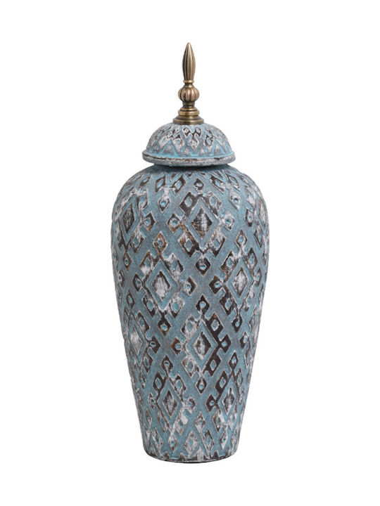 Fylliana Ceramic Vase Μπλε 17x17x45cm