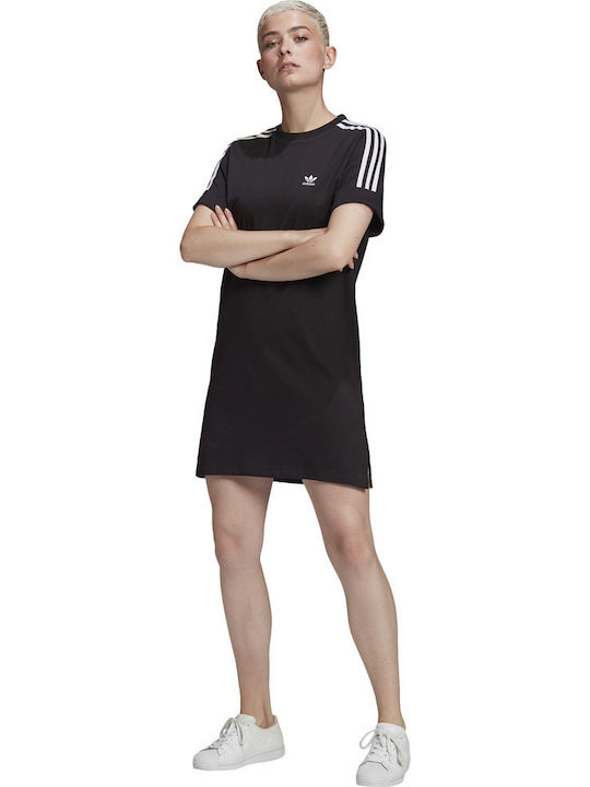 Adidas Mini Αθλητικό Φόρεμα T-shirt Κοντομάνικο Μαύρο