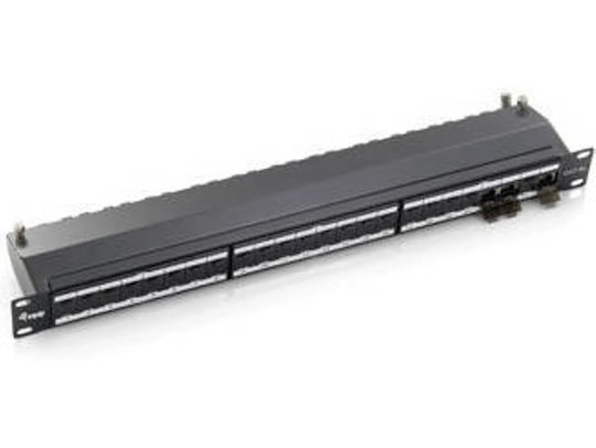 Equip Patch Panel Shielded για Rack 1U 19" 24 Θυρών cat6a Μαύρο