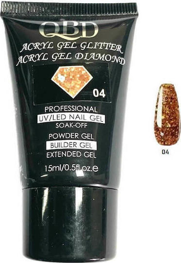 QBD Acrygel Νυχιών Glitter 04 Πολύχρωμο 15ml