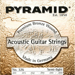 Pyramid Premium Bronze Wound Набор Струни За Акустична Китара Фосфорен Бронз 11 - 50 Semi-Light