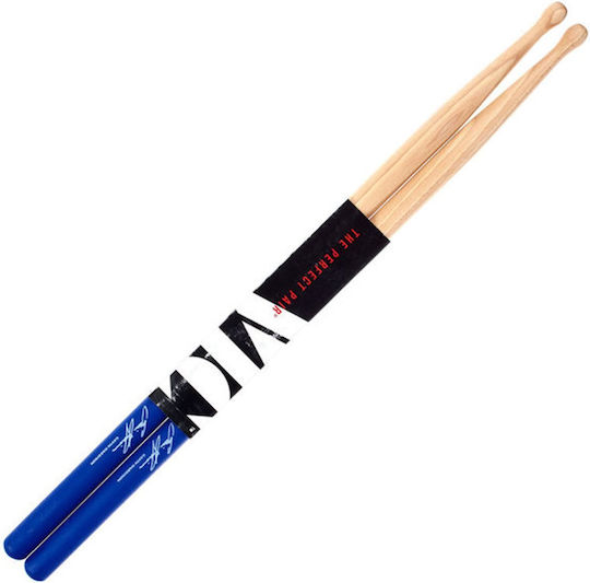 Vic Firth Hickory Drumsticks Drums Signature Series Gavin Harrison with Tip Shape Drop in Blue Color