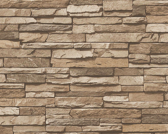 Тапет за Стена Wood Stone Винил Бежов 1000x53см Тапет за Стена Wood Stone Винил Бежов 1000x53см