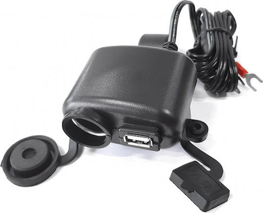 Booster Φορτιστής Μοτοσυκλέτας με Θύρες: 1xUSB & 1xΑναπτήρα