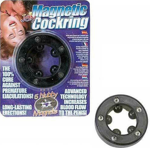Seven Creations Jelly Magnetic Cockring Black 5cm