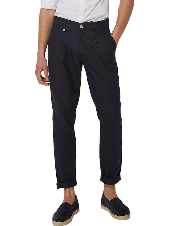 Trousers Chino Elastic in Slim Fit Navy Blue
