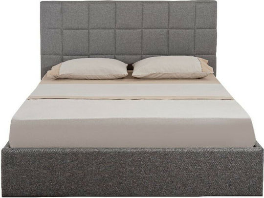 Themis Bett Einzelbett Mit Stoff bezogen Gray für Matratze 100x190cm