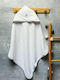 abo Hooded Baby Bath Towel Moon Bear White