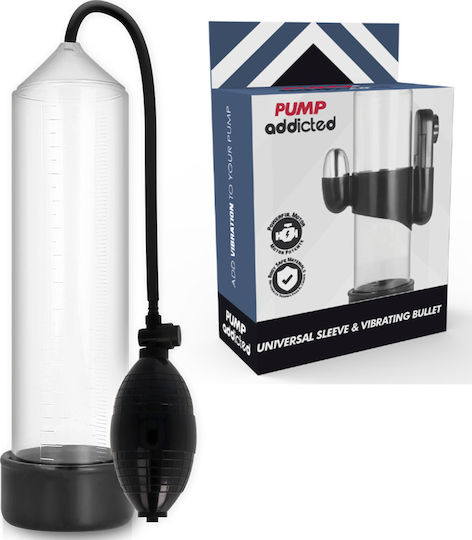 Pump Addicted RX3 with Vibrator Τρόμπα Πέους με Δόνηση Διάφανη