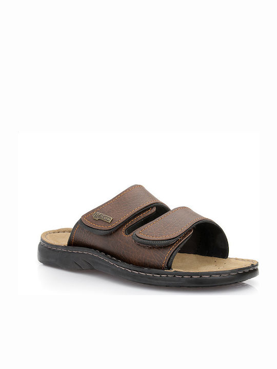 Leder Herrensandalen in Braun Farbe