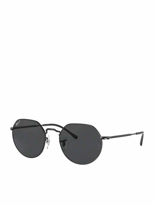 Ray Ban Jack Unisex Sunglasses with Black Metal Frame and Black Polarized Lens RB3565 002/48
