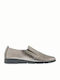 Ανατομικά Γυναικεία Slip-On Δερμάτινα Ασημί