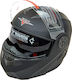 FGN-889 Flip-Up Helmet Κράνος Μηχανής Ανοιγόμενο Μαύρο Ματ FGN-889