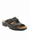 Leder Herrensandalen in Brauner Farbe