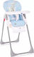 Lorelli Cryspi Foldable Highchair with Metal Frame & Leatherette Seat Blue Elephant