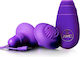 Nanma Double Double Silicone Nipple and Clitoral Teasers Clitoral and Nipple Suction Device with Vibration Purple