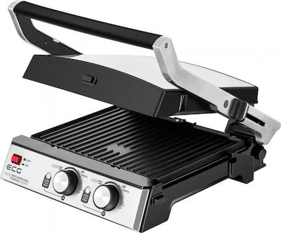 ECG KG 2033 Duo Grill & Waffle Τοστιέρα Γκριλιέρα με Αποσπώμενες Πλάκες 2000W Γκρι