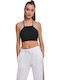 Triangle Γυναικείο Καλοκαιρινό Crop Top Βαμβακερό με Τιράντες Μαύρο