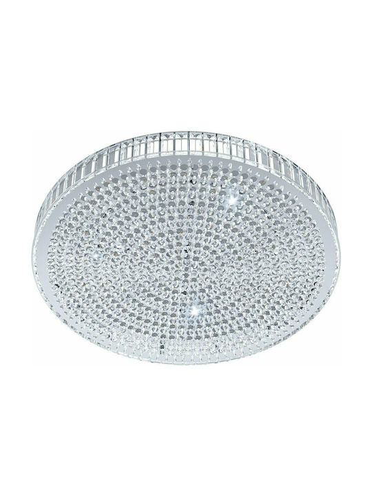 Eglo Balparda Modern Ceiling Light with Integrated LED and Crystals Silver