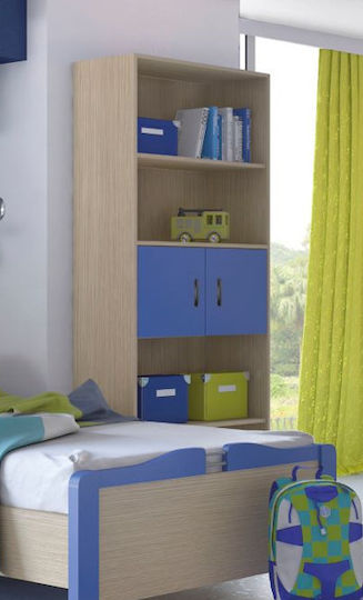 S2 Bücherregal Boden Latte / Blue 73.2x35x180cm