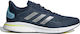 Adidas Supernova + Bărbați Pantofi sport Alergare Marină De Echipaj / Argintiu Metalic / Hazy Blue