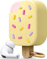 Elago Ice Cream Θήκη Σιλικόνης με Γάντζο σε Κίτρινο χρώμα για Apple AirPods Pro