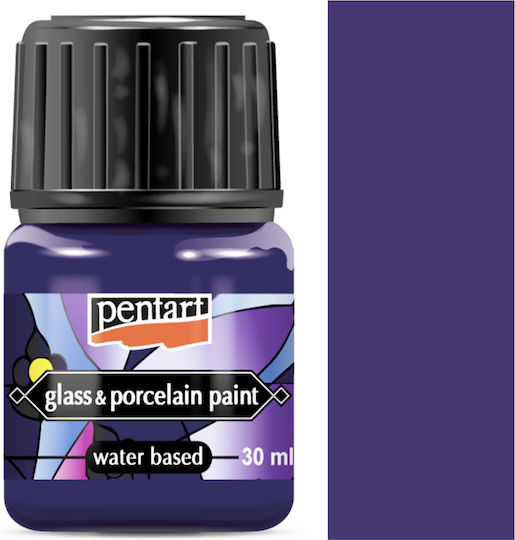 Pentart Glass & Porcelain Paint Υγρό Χρώμα Χειροτεχνίας Μωβ για Πορσελάνη και Γυαλί 30ml