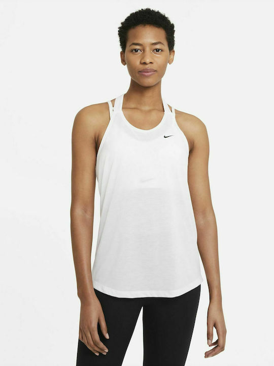 Nike Dri-Fit Essential Αμάνικη Γυναικεία Αθλητική Μπλούζα Λευκή