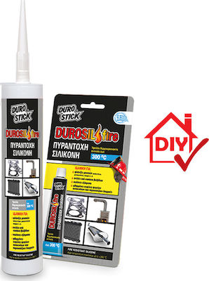 Durostick Durosil Fire 300 °C Silicon Sigilant Temperatură înaltă Roșu 80ml ΝΤΣΦ80