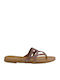 Robinson Leather Women's Flat Sandals in Tabac Brown Color