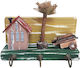 Kapadakis Wood Art Стенна Ключалка Дървена За Дом С Каре 3 Места 18x9x7см