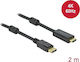 DeLock Cable DisplayPort male - HDMI male 2m Μαύρο (85956)