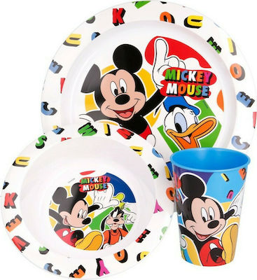 Stor Set Essgeschirr Mickey aus Kunststoff Mehrfarbig 3Stück für 2+ Monate