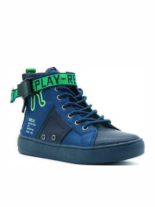 Jacob Παιδικά Sneakers High με Σκρατς Μπλε
