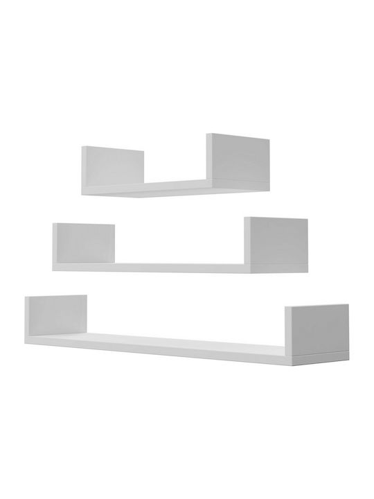 Shelf Wall Trio 80x18x11cm White