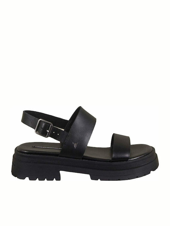 Windsor Smith Loyalty Δερμάτινα Σανδάλια Μαύρα