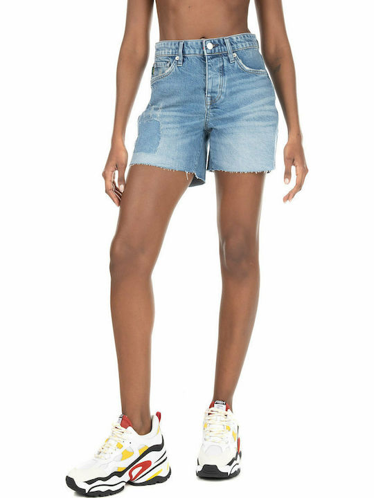Superdry Women's Jean High-waisted Shorts Blue
