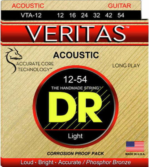 DR Veritas VTA-12 Set Corzi Pentru Chitară Acustică Fosfor Bronz 12 - 54 Light