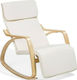 Roy Rocking Armchair with Footstool White 67x108x90cm