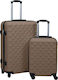 vidaXL Set of Suitcases Brown Set 2pcs 92433