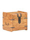 vidaXL Wooden Decorative Trunk Beige 40x40x40εκ.