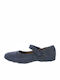 Kids Leather Ballerinas Ambellie with Hoop & Loop Closure Blue