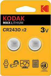 Kodak Max Литиеви Батерии За Часовници CR2430 3V 2 Бр