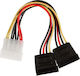 Valueline 4-Pin Molex - 15-Pin Sata Cable 0.15m Πολύχρωμο VLCP73520V015