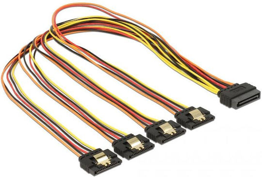 DeLock 15-Pin Sata - 15-Pin Sata Cable 0.5m Πολύχρωμο 60158
