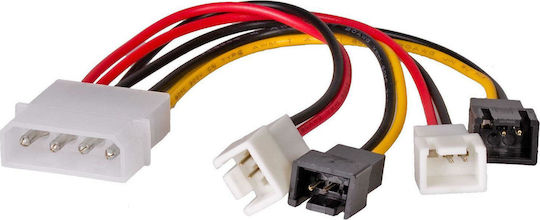 Akyga 4-Pin Molex - 2-Pin Fan Cable 0.15m Λευκό AK-CA-34