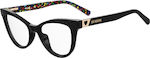 Moschino Plastic Eyeglass Frame Cat Eye Black MOL576 807