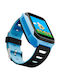 Kinder Smartwatch mit Kautschuk/Plastik Armband Hellblau