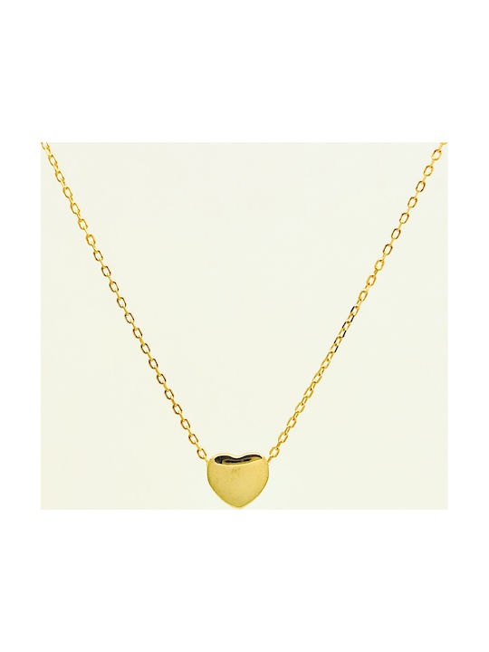 SILVER NECKLACE HEART GOLD PLATED 925